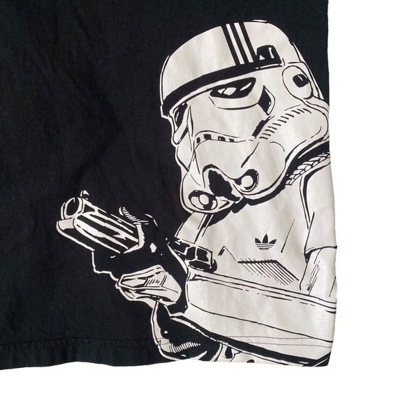 Adidas Originals Star Wars Stormtrooper Shirt Top Black Youth Vintage Rare L - Picture 2 of 4
